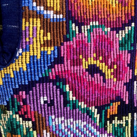 Vintage Boho Embroidered Cross Stitch Rainbow Top - Picture 2 of 6